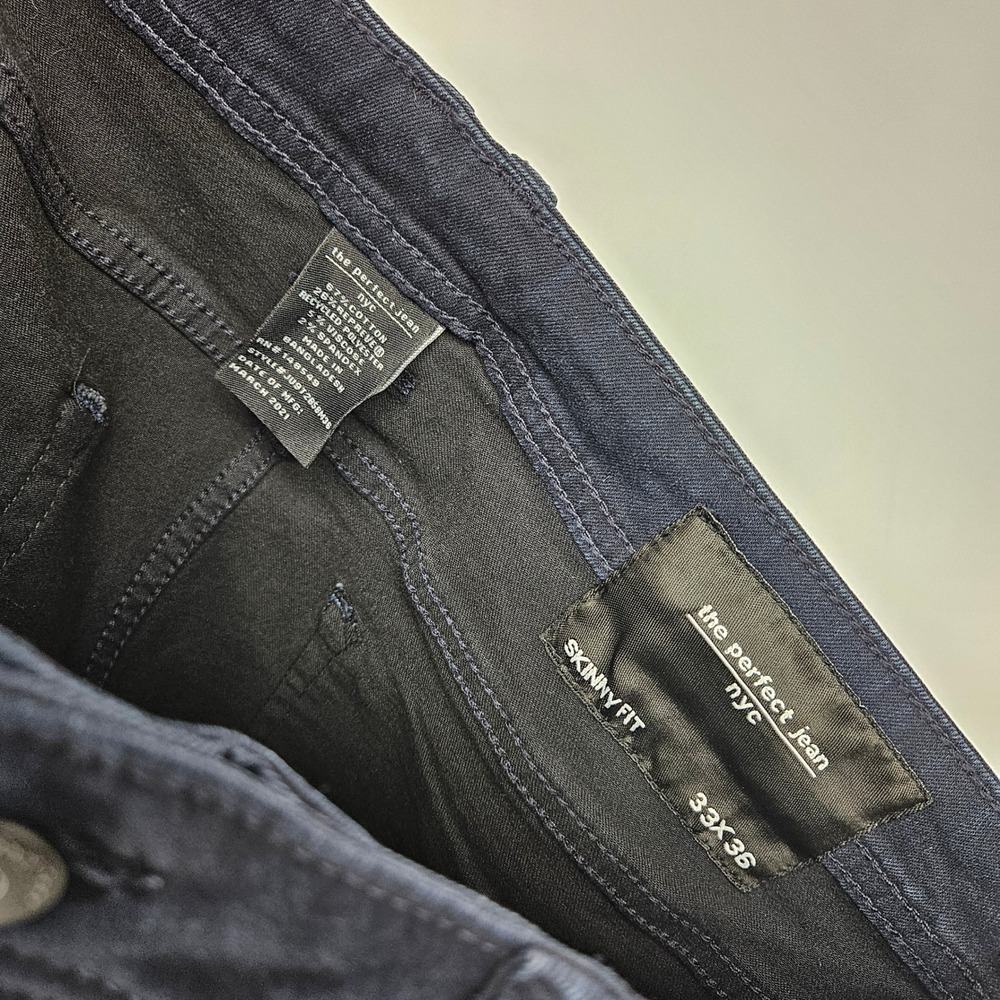 The Perfect Jean NYC Jeans Mens 33x36 Submarine Blue Skinny Fit Pants Stretch - Picture 8 of 13